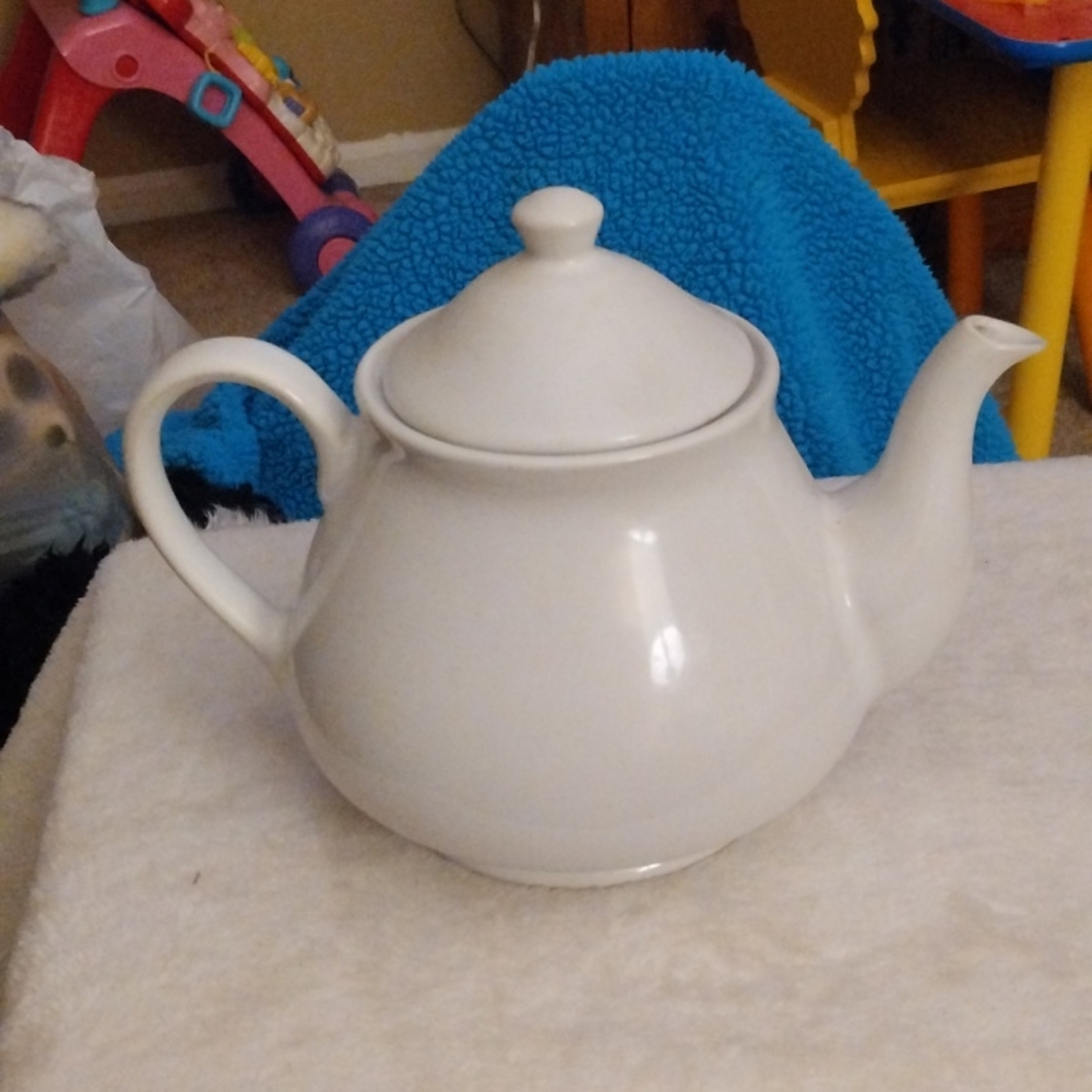 Fishs Eddy Vintage White Teapot
